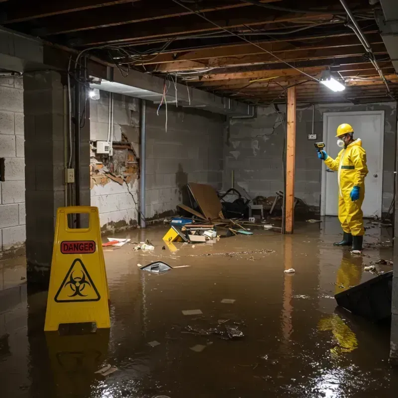 Flooded Basement Electrical Hazard in Toast, NC Property